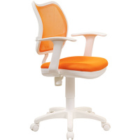 Кресло офисное Бюрократ CH-W797 ткань, оранжевая, крестовина пластик, белая