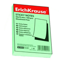 Блок для записей с клейким краем Erich Krause зеленый, пастель, 50х75мм, 100 листов, 11575
