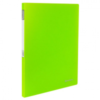 Скоросшиватель пластиковый Brauberg Neon зеленый, А4, c внутренним карманом