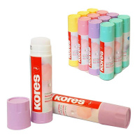 Клей-карандаш 20г Kores Pastel ассорти:розовый, желтый, фиолетовый ,мятный