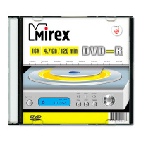 Диск DVD-R Mirex 4.7Гб, 16x, UL130003A1S, 1шт/уп