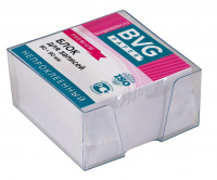 Блок для записей непроклеенный Bvg Premium белый, 90х90х45мм, в прозрачном боксе