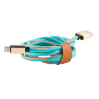 Кабель USB 2.0 - Lightning, М/М, 2 м, экокожа, Red Line, син, УТ000014166