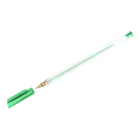 Ручка шариковая Стамм 'РШ 800' зеленая, 0,7мм, прозрачный корпус