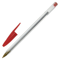 Ручка шариковая STAFF 'Basic Budget BP-04', КРАСНАЯ, линия письма 0,5 мм, с штрихкодом, 143870