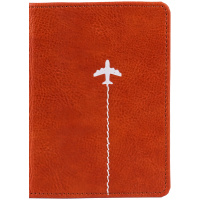 Обложка для паспорта OfficeSpace 'Travel', иск. кожа, коричневый, тиснение фольгой