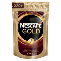 Кофе растворимый Nescafe Gold 220г, пачка