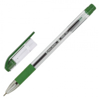 Ручка шариковая Brauberg Max-Oil зеленая, 0.35мм, прозрачный корпус