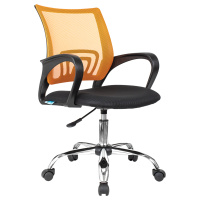 Кресло оператора Helmi HL-M95 R (695) 'Airy', СН, спинка сетка оранжевая/сиденье ткань TW черная, пи
