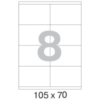 Этикетки самоклеящиеся Pro Mega Label 105х70мм, белые, 8шт на листе А4, 25 листов