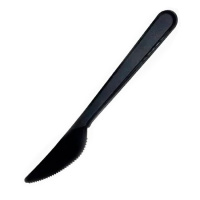 Нож одноразовый Кристалл черный, 18см, 50шт/уп