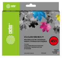 Картридж струйный Cactus CS-CLI451BK/M/C/Y черный/голубой/желтый/пурпурный набор (40.8мл) для Canon