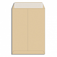 Пакет почтовый бумажный плоский Multipack B4 крафт, 250х353мм, 100г/м2, 200шт, стрип
