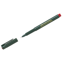 Ручка капиллярная Faber-Castell Finepen 1511 красная, 0.4мм, зеленый корпус