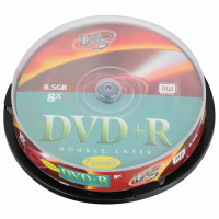 Диск DVD+R Vs 8.5Gb, 8х, Cake Box, двухслойный, 10шт/уп