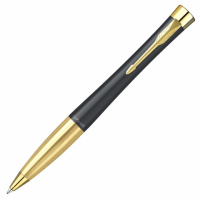 Шариковая ручка Parker Urban Twist Black GT синяя, корпус черный, позолота