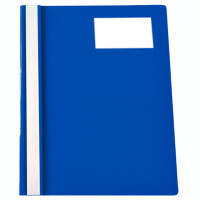 Скоросшиватель пластиковый Бюрократ с карманом для визитки синий, А4, PS-V20BLU