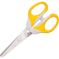 Ножницы детские Attache Ergo&Soft 14см, бело-желтые