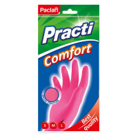 Перчатки резиновые Paclan Comfort р. L, розовые