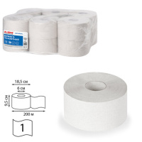 Туалетная бумага Laima Universal в рулоне, 200м, 1 слой, белая, 12 рулонов