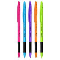 Шариковая ручка Berlingo Tribase grip color zone синяя, 0.7мм, корпус ассорти
