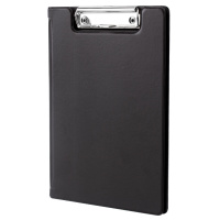 Папка-планшет с зажимом Brauberg А5, с крышкой, черная