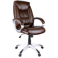 Кресло руководителя Helmi Balance HL-E06, экокожа, коричневая, крестовина пластик