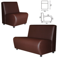 Кресло Гартлекс V-600 кожзам, коричневый
