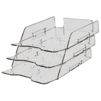 Лоток горизонтальный для бумаг Лантан А4, 3 секции, прозрачный, N303
