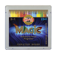 Карандаши с многоцветным грифелем цельнографитные Koh-I-Noor 'Progresso Magic 8774', 23шт.+ карандаш