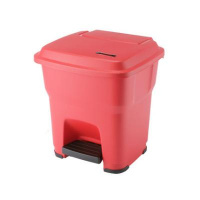 Контейнер для мусора Vileda Professional Гера 35л, с педалью и крышкой, красный, 137746/137678