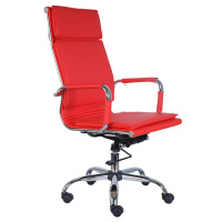 Кресло руководителя Chairman 750 иск. кожа, красная, крестовина хром, н.м.