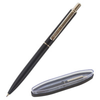 Ручка бизнес-класса шариковая BRAUBERG Larghetto, СИНЯЯ, корпус черный с хромированными деталями, ли