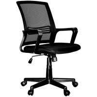 Кресло офисное Helmi Comfort ткань, черная, сетка, черная, крестовина пластик