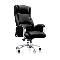 Кресло руководителя Easy Chair 545 ML нат. кожа, черная, крестовина хром