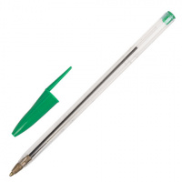 Ручка шариковая STAFF Basic Budget BP-02, письмо 500 м, ЗЕЛЕНАЯ, длина корпуса 13,5 см, линия письма