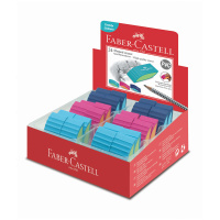 Ластик Faber-Castell 'PVC-free', скошенный, в пленке, розов./оранж., бирюзов./светло-зелен., синий/с