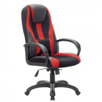 Кресло геймера Brabix Rapid GM-102 экокожа-ткань, черная-красная, крестовина пластик
