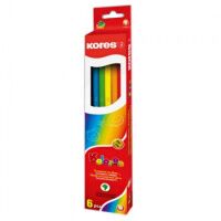 Набор цветных карандашей Kores 6 цветов, с точилкой, 96306.01