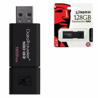 USB флешка Kingston DataTraveler 100 G3 128Gb, 100/10 мб/с, черный
