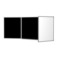Меловая доска Attache 100Х300см, белая/черная, лаковая, магнитная, алюминиевая рамка