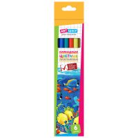 Набор цветных карандашей Officespace Подводный мир 6 цветов, заточеннные