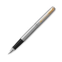 Перьевая ручка Parker Jotter Stainless Steel GT F, серебристый/позолоченный корпус, 2030948