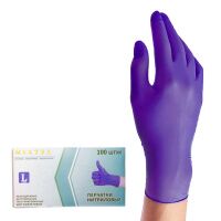 Перчатки нитриловые Mextex р. М, темно-фиолетовые, 50 пар