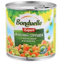 Зеленый горошек Bonduelle Expert с морковью в кубиках, 400г