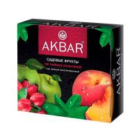 Чай пакетированный Akbar Садовые фрукты, черный, 100 пакетиков