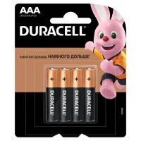 Батарейка Duracell Basic AAA LR03, 1.5В, алкалиновая, 4шт/уп