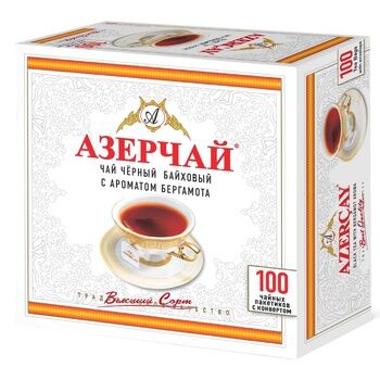 фото: Азерчай Чай черный с ароматом бергамота 100 пак.