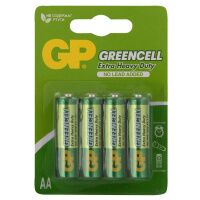 Батарейка GP Greencell AA (R06) 15S солевая, 4шт/уп