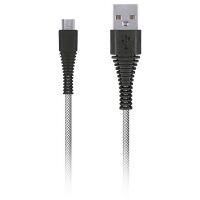 Кабель Smartbuy Сarbon, USB2.0 (A) - microUSB (B), экстрапрочный, 2A output, 1м, белый